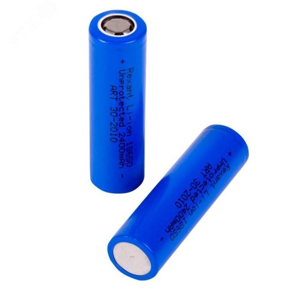 Аккумулятор 18650 unprotected Li-ion 2400 mAH 3.7 В REXANT 30-2010