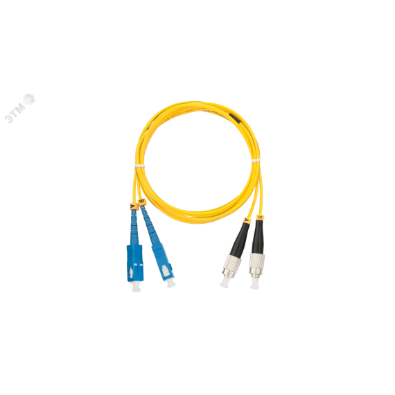 Шнур оптический переходной SM 9/125 OS2 SC/UPC-FC/UPC двойной LSZH 2мм NIKOMAX/NIKOLAN NMF-PC2S2C2-SCU-FCU-001
