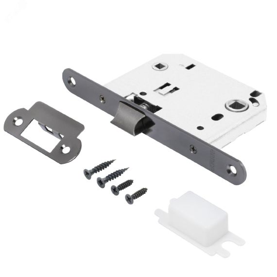 Защелка врезная универсальная без ручек для деревянных межкомнатных дверей, АЛЛЮР АРТ L7050R BN черный никель ПТК 11569