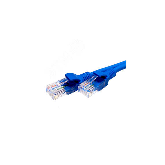 Патч-кордUTP 5e 4x2 26AWG (7x0.16mm) Cu LSZH синий 5м СУПР 10-0150