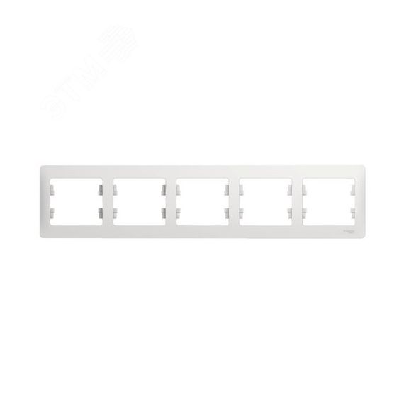 GLOSSA Рамка горизонтальная 5 постов белая SE (Systeme) GSL000105