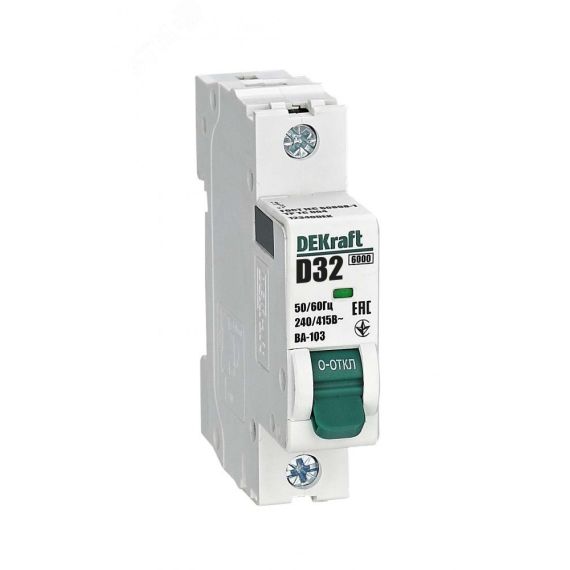 Выключатель автоматический 1Р 32А х-ка D ВА-103 6кА SE (Dekraft) 12340DEK