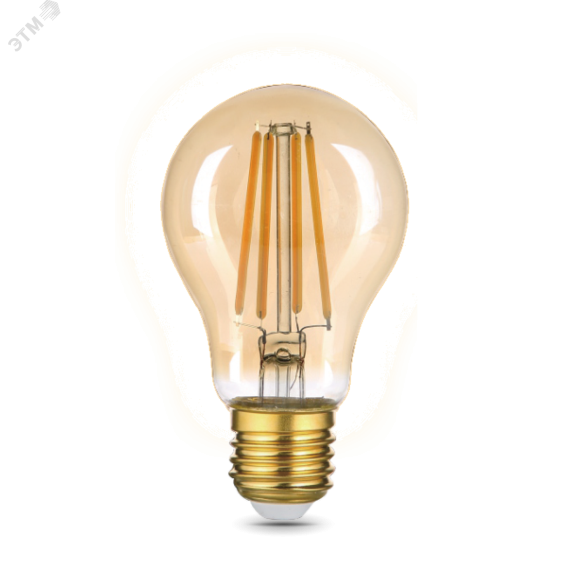 Лампа светодиодная филаментная LED 10 Вт 820 лм 2400К AC185-265В E27 А60 (груша) теплая золотистая колба Black Filament Gauss Gauss 102802010