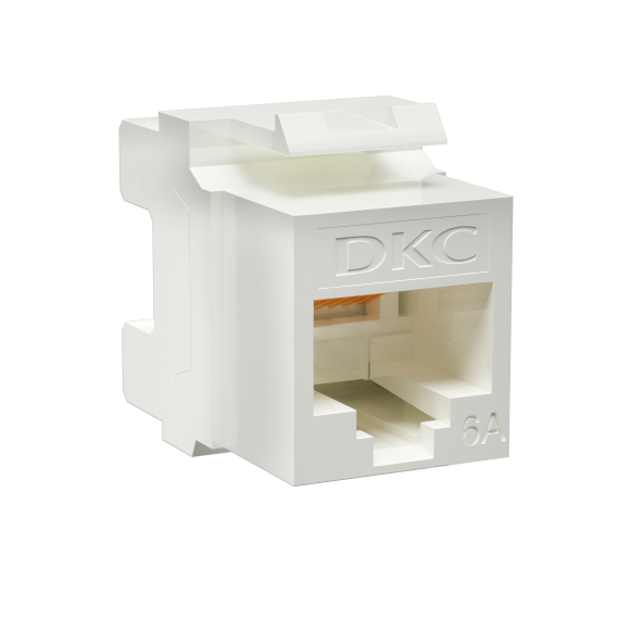 Модуль Keystone RJ45 CAT 6А неэкранированный (UTP), 180 градусов, белый