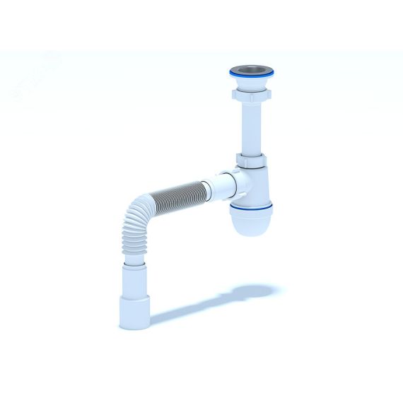 Сифон для умывальника АНИ 1 1/2' x 40 с гибкой трубой 40х40/50 АНИ пласт C0115