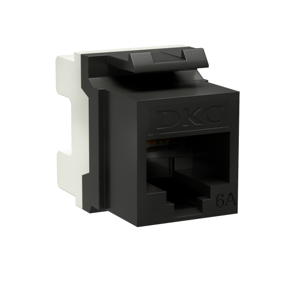 Модуль Keystone RJ45 CAT 6А неэкранированный (UTP), 180 градусов, черный