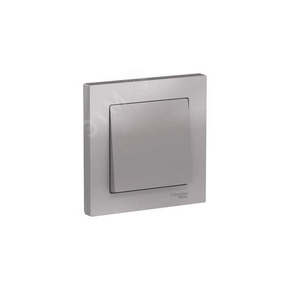 Выключатель одноклавишный ATLASDESIGN схема 1 10АХ в сборе алюминий SE (Systeme) ATN000312