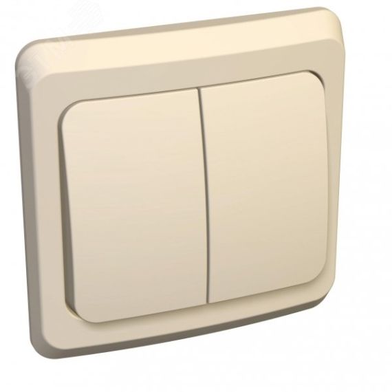 ЭТЮД Выключатель двухклавишный скрытый с подсветкой бежевый сх.5 SE (Systeme) BC10-006K