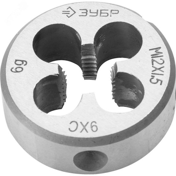 Плашка М12x1.5мм, сталь 9ХС, круглая ручная ЗУБР 4-28022-12-1.5