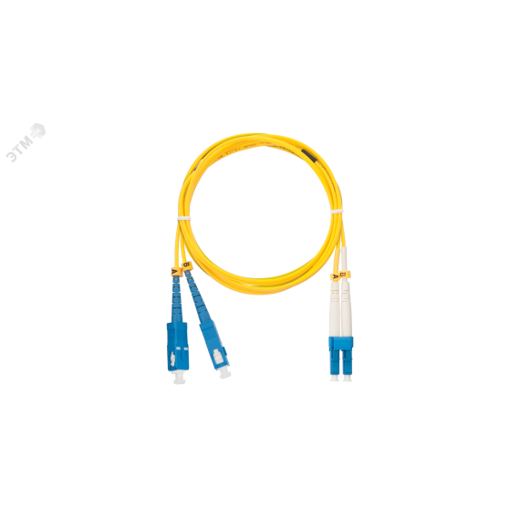 Шнур оптический переходной SM 9/125 OS2 SC/UPC-LC/UPC двойной LSZH 2мм NIKOMAX/NIKOLAN NMF-PC2S2C2-SCU-LCU-001