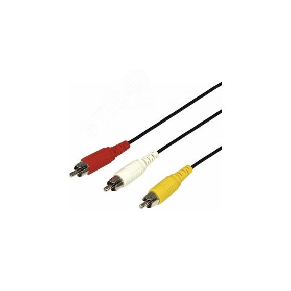 Кабель 3 RCA - 3 RCA, длина 10 метров, черный, 17-0207, REXANT 17-0207