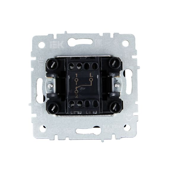 BRITE Выключатель 1-клавишный проходной 10А ВС10-1-6-БрЧ черный IEK