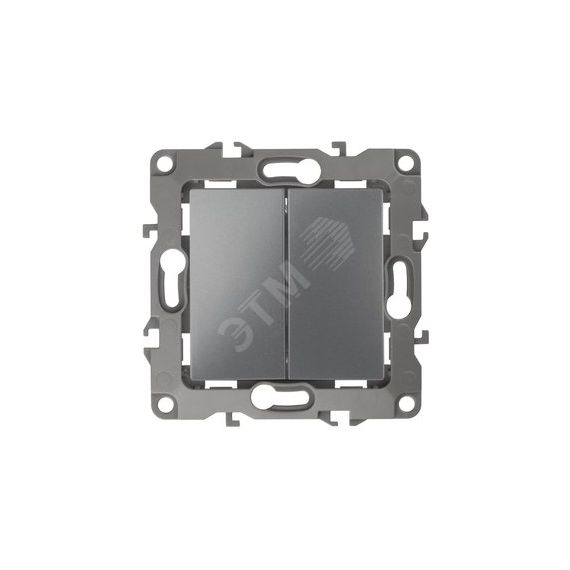 Выключатель двойной, 10АХ-250В, Эра12, графит,12-1104-12 ЭРА Б0019287