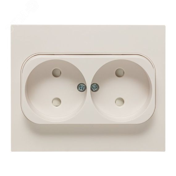 Стокгольм Розетка 2-местная б/з 10А белая с защ. штор. EKF EXR10-102-10