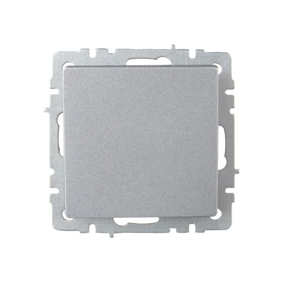 BRITE Выключатель 1-клавишный проходной 10А ВС10-1-6-БрА алюминий IEK