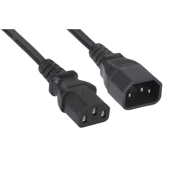 Кабель питания монитор-компьютер IEC 320 C13 - IEC 320 C14 (3x1.0). 3 м Cabeus PC-189-VDE-1.0-3M