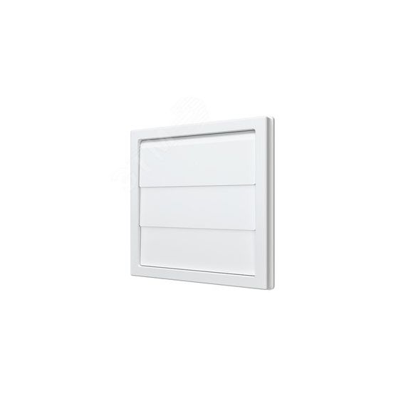 Решетка приточно-вытяжная с гравитационными жалюзи из ASA пластика, 150х150 с фланцем D100, цвет Белый. ERA 1515К10Ф