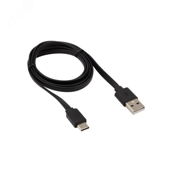 Кабель USB-Type-C, 2,4A, PVC, flat, 1mУстройство зарядное, 18-1888, REXANT 18-1888