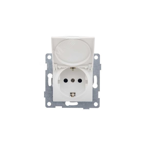 GUSI Ugra МЕХАНИЗМ Розетки одинарной с заземлением с защитной шторкой и крышкой, в комплекте с кожухом IP44 К502, скрытая установка, 16А, 250В. Цвет б GUSI Electric С11Р91-001(с кожухом IP44 К502)