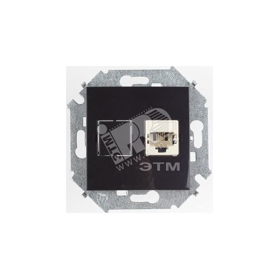 Розетка компьютерная RJ45 категория 5е черный глянец Simon 1591598-032