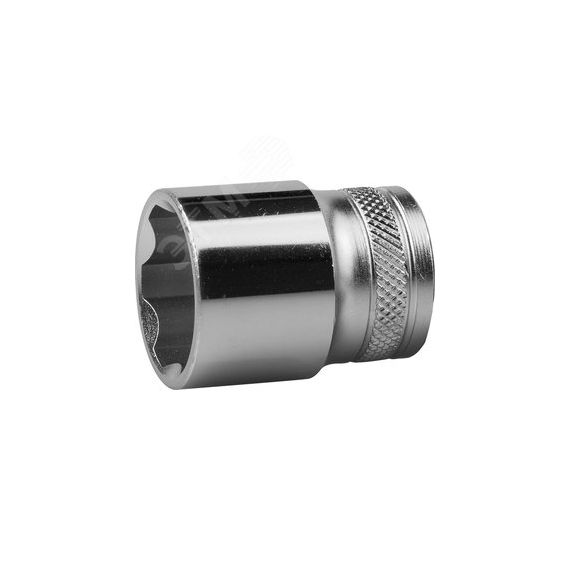 Головка торцевая ''INDUSTRIE QUALITAT'', Cr-V, FLANK, хромосатинированная, 1/2'', 22 мм KRAFTOOL 27805-22_z01