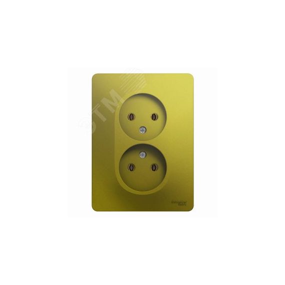 GLOSSA розетка двойная без заземления в сборе фисташковый SE (Systeme) GSL001020