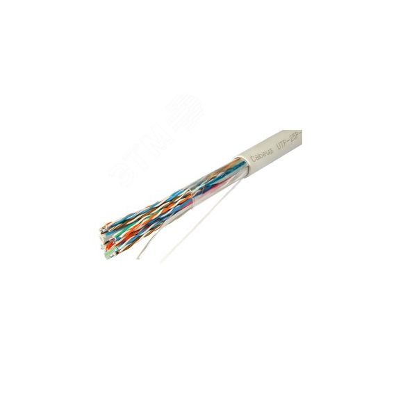 Кабель витая пара UTP-25P-Cat.5-IN UTP (U/UTP), категория 5, 25 пар (24 AWG), одножильный (solid), PVC нг(А)-LS Cabeus UTP-25P-Cat.5-IN