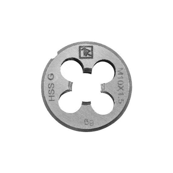 Плашка D-DRIVE круглая ручная с направляющей в наборе М8х1.25, HSS, Ф25х9 мм Thorvik MDG8125