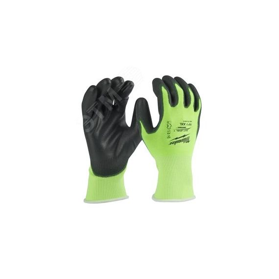 Перчатки защитные Hi-Vis Cut level (Хай Виз Кат Левел) 1/A, XXL/11 Milwaukee 4932479920