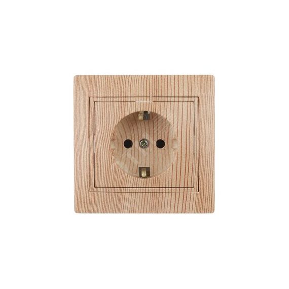 Розетка 2P+E Schuko, 16А-250В, СУ, Plano, сосна, 1-202-11 ЭРА Б0030061