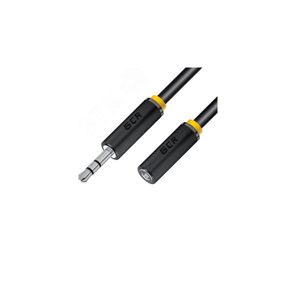 Удлинитель аудио Jack 3.5 мм М на Jack 3.5 мм F, 1.5 м., черный Greenconnect GCR-STM1114-1.5m
