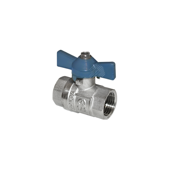 Кран шаровой ВВ 1/2 бабочка никелированный AQUALINK 01155