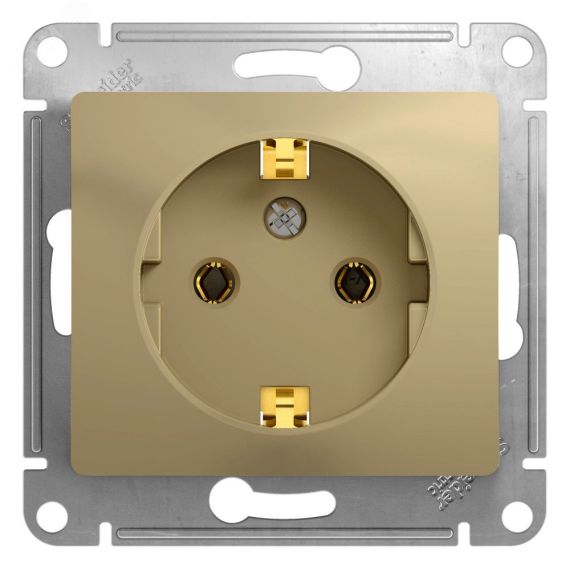 GLOSSA Розетка с заземлением в рамку титан SE (Systeme) GSL000443