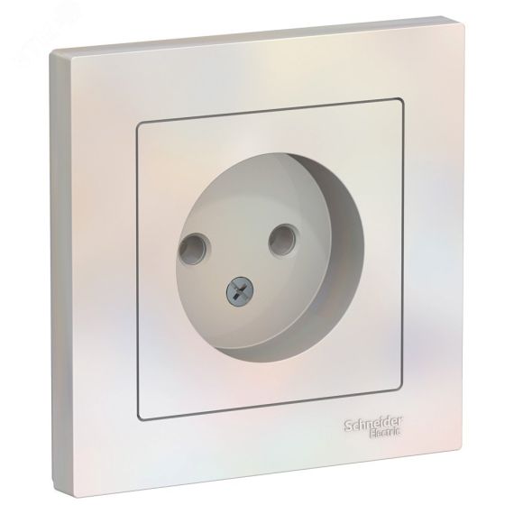 Розетка ATLASDESIGN без заземления 16А в сборе жемчуг SE (Systeme) ATN000440