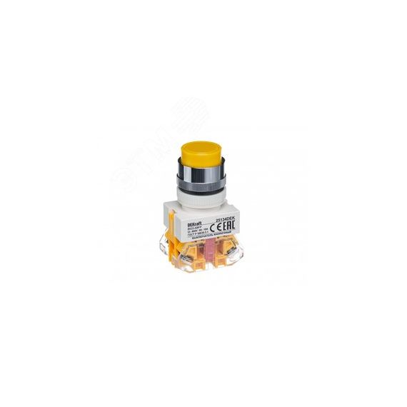 Выключатель кнопочный с фиксацией ABFP d22 мм желтая 220В ВK-22 SE (Dekraft) 25134DEK