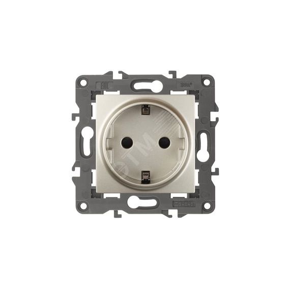 Розетка 2P+E Schuko, 16А-250В, Эра Elegance, шампань, 14-2101-04 ЭРА Б0034268