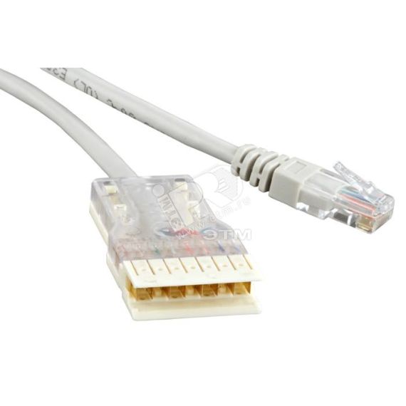 Патч-корд 110 тип-RJ45 1 пара LSZH серый (1м) Hyperline 229893