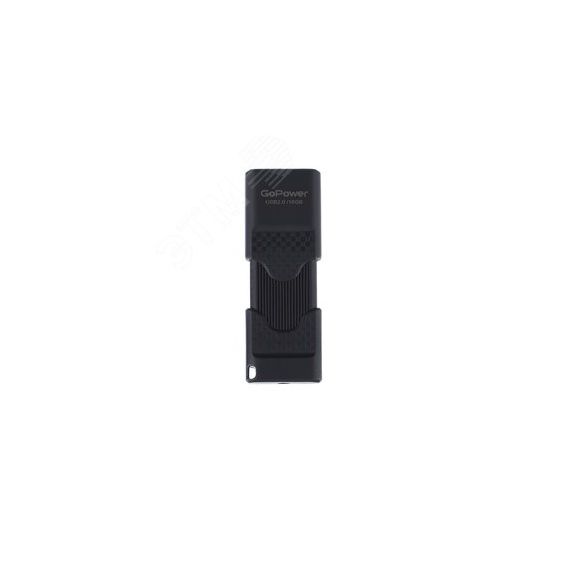 Флеш накопитель 16GB SLIDER, USB 2.0, выдвижной, черный GoPower 00-00025963