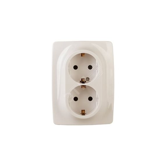 Розетка 2X2P+E Schuko, 16А-250В, б.л., Эра12, слоновая кость, 12-2006-02 ЭРА Б0038809