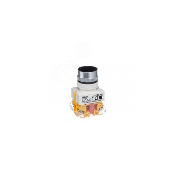 Выключатель кнопочный с фиксацией ABF d22 мм черная 220В ВK-22 SE (Dekraft) 25126DEK