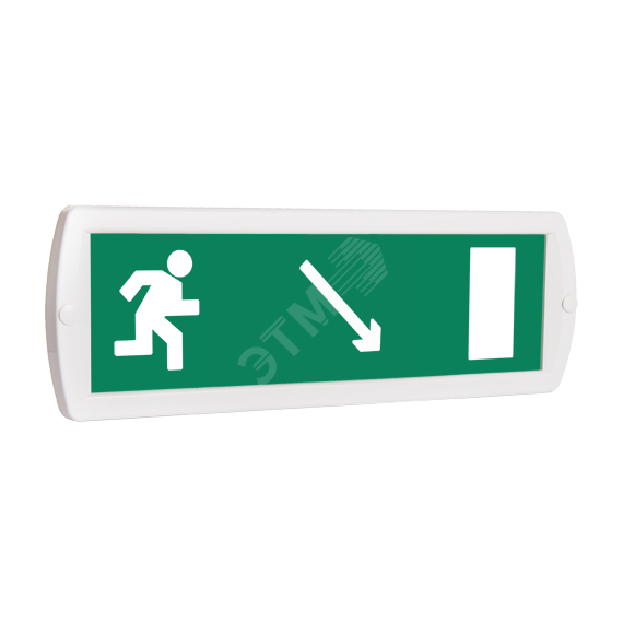 Оповещатель охранно-пожарный световой Т 24 Человек вправо стрелка вправо-вниз в дверь (зеленый фон) SLT Т 24 Чел впр стр впр-вниз в дв