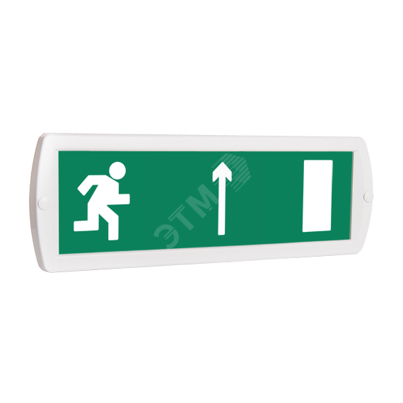 Оповещатель охранно-пожарный световой Т 24 Человек вправо стрелка вверх в дверь (зеленый фон) SLT Т 24 Чел вправо стр вверх в дверь
