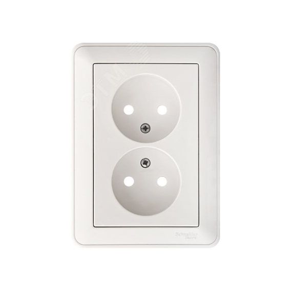 W59 Розетка двойная скрытая без заземления 16А белая SE (Systeme) RS16-254-18