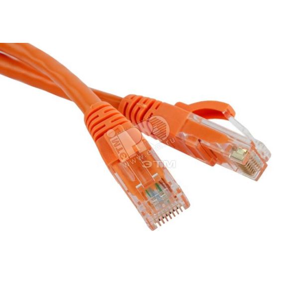 Патч-корд U/UTP категория 5е LSZH 1м оранжевый Hyperline 30889