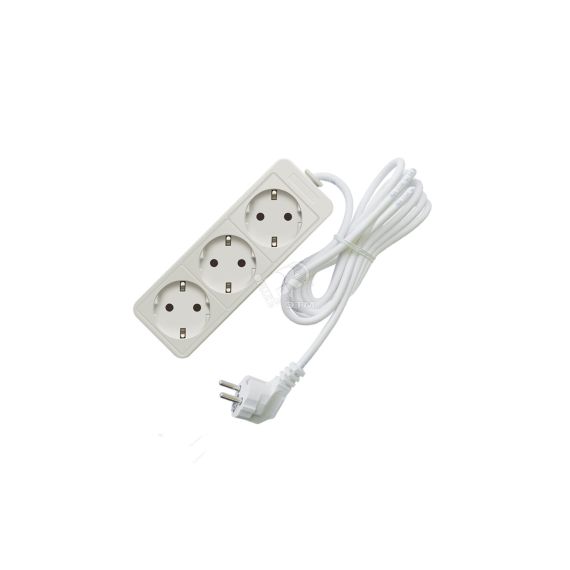 Удлинитель бытовой ТМ Союз 2200 Вт с заземлением 3 гнезда ПВС 3м Универсал 481S-9303