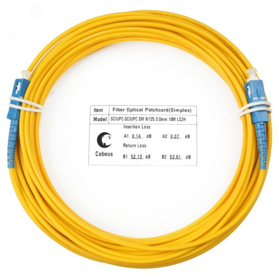 Шнур оптический simplex 10м SC-SC 9/125 sm LSZH Cabeus FOP(s)-9-SC-SC-10m
