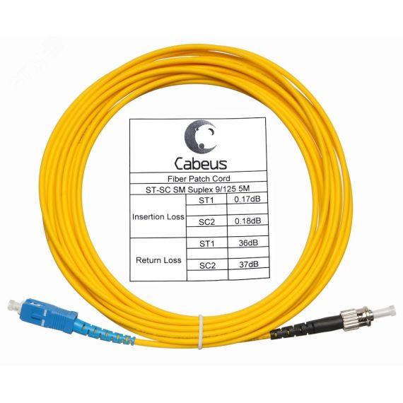 Шнур оптический simplex 10м SC-ST 9/125 sm LSZH Cabeus FOP(s)-9-SC-ST-10m