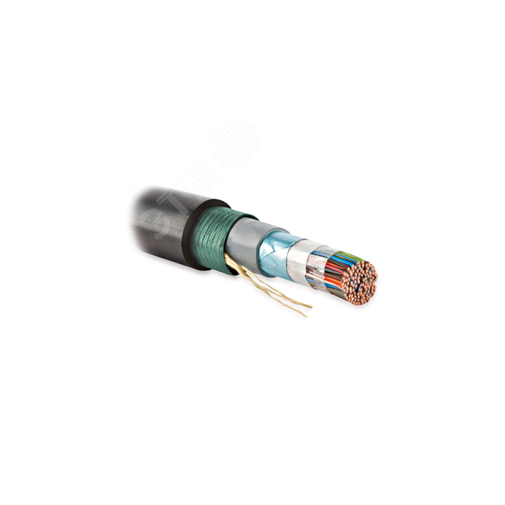 Кабель витая пара. экранированная F/UTP. категория 3. 10 пар (24 AWG). одножильный (solid). бронированный. для внешней прокладки. PE. черный FUTP10-C3 Hyperline FUTP10-C3-S24-ARM-OUT-PE-BK