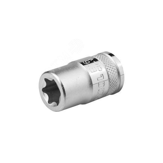 Головка торцевая ''INDUSTRIE QUALITAT'', Cr-V, внешний TORX, хромосатинированная, 1/2'', Е 18 KRAFTOOL 27810-18_z01
