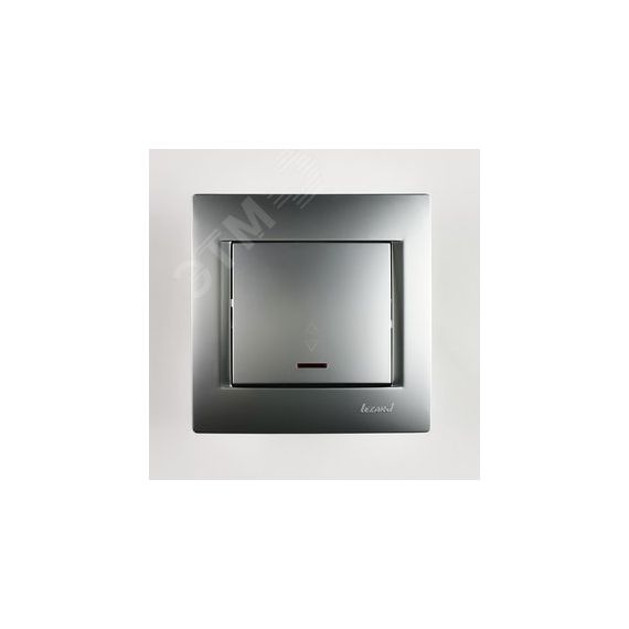 KARINA Выключатель проходной с подсветкой матовое серебро (10шт/120шт) Lezard 707-4388-114